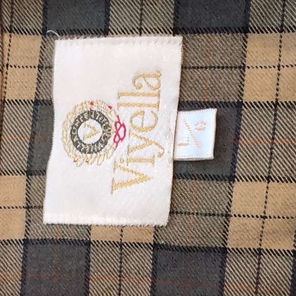 Viyella wool blend check long sleeve button shirt size L - Picture 3 of 5